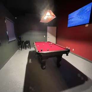 Separate pool table room to the side of the brewery