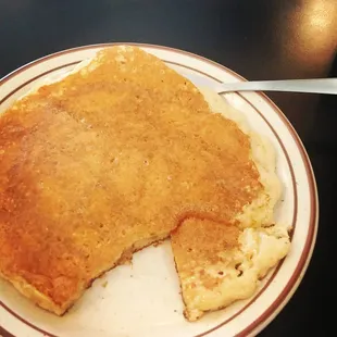 a plate of pancakes and a fork