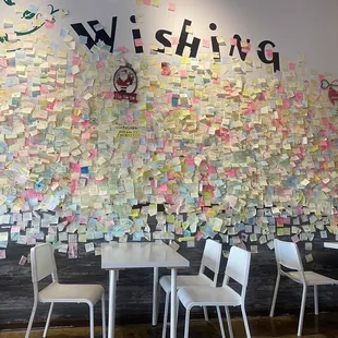 The adorable wishing wall!