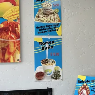 Sopa loca and Ramen Birria