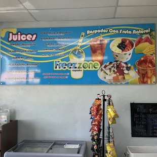 Juice selection and other goodies