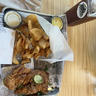 3 finger chicken (all is GF) with their delicious French fries!