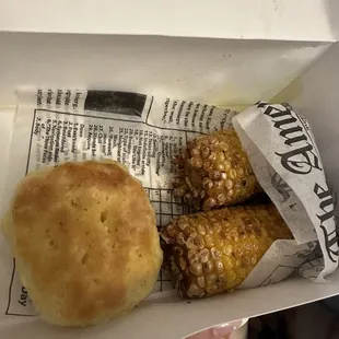 Biscuit and corn