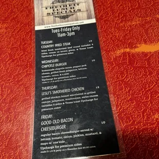 Lunch specials