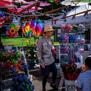 Stand where they sell all sorts of bubble makers