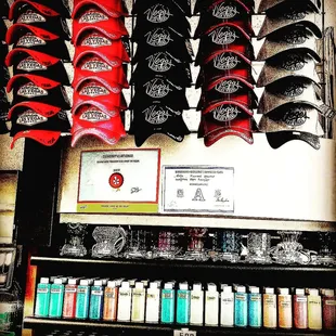 a variety of hats on display