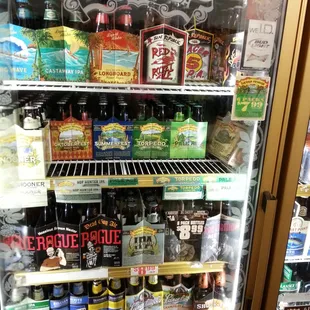a refrigerator full of beer