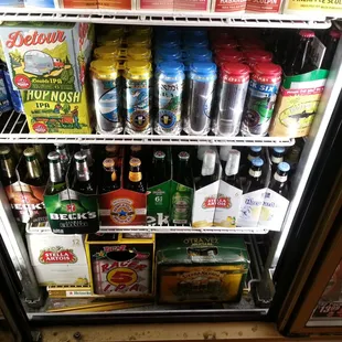 a refrigerator full of beer