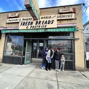 people standing outside