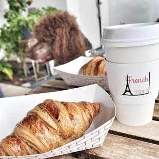 Croissant and a Breve mocha