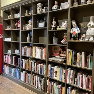 a bookcase full of books