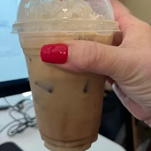 Iced vanilla latte... YUM!!! It's always perfect and delicious!
