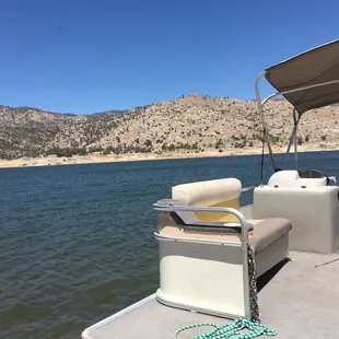 Boat and view from where we anchored the boat.