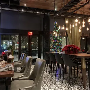 Entrance to dining room from a side booth