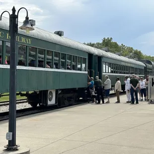 Guests loading the train