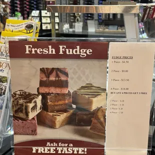 Fresh fudge and free samples