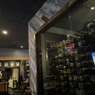 Wine cellar near the front of the restaurant