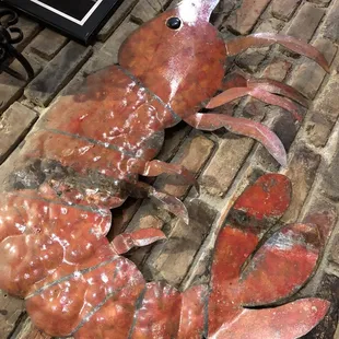 a lobster on a table