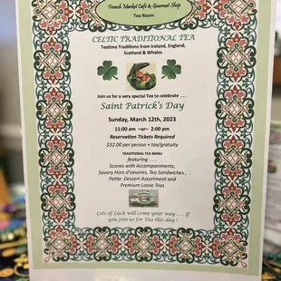 Celtic Tea Party Event