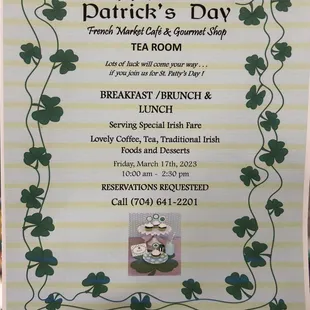 St. Patrick&apos;s Day special event