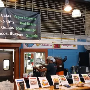 people standing in front of the counter