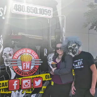 Team having fun with the customers