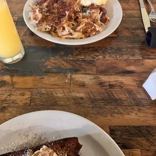 Egg &amp; Bacon Croissant with Cajun Hash Browns