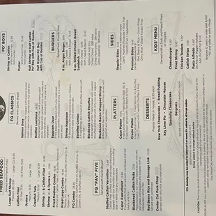 the menu