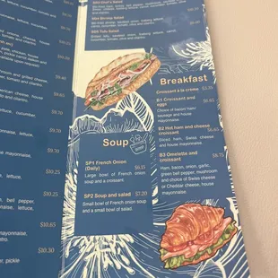 a menu for a restaurant