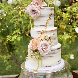 a three tiered wedding cake