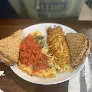 Spinach omelette ! Look at this plate yum