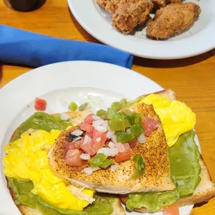 two plates of food on a table