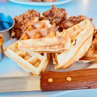 Waffles and fried chicken