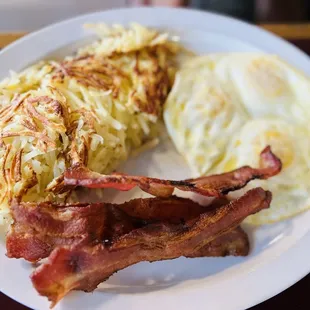 Side of Bacon 2 Eggs Any Style Hashbrowns at French Valley Cafe