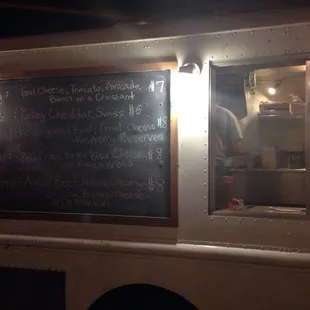 The menu tonight. I ordered the Molly and the Sliders