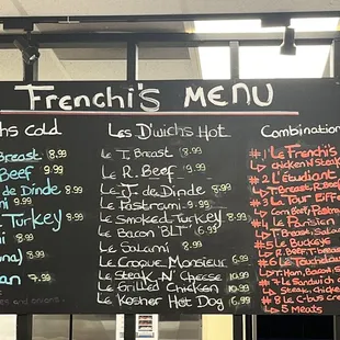 Menu board