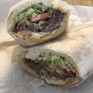 Le Buckeye Combination (roast beef, turkey, pastrami)