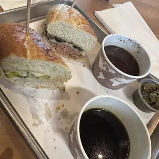 Half Prime Rib with Truffle Aioli and Half Turkey. With dips