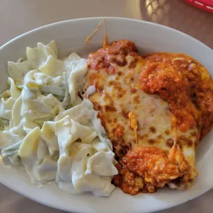 Chicken Parmesan and Fettucine Alfredo