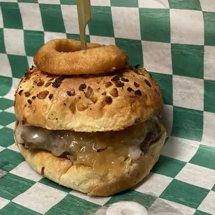 February Burger of the Month! The "Extra" French Onion! Delish!!!!