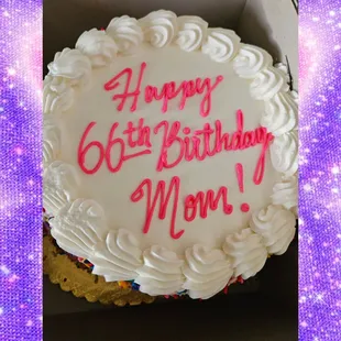 It was supposed to say happy 64th birthday not 66th ‍