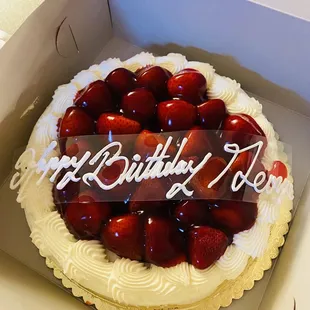 10" Cheesecake with fresh strawberries and whipped cream