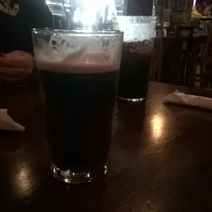 Guiness and raspberry lambic!