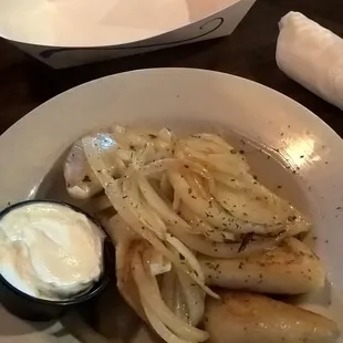 Potato and onion pierogies.