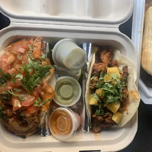 Al pastor taco &amp; shrimp taco