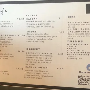 menu