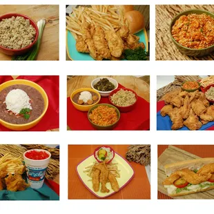 a variety of food items