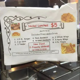 $5 lunches.