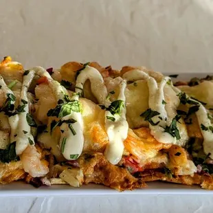 Tropical shrimp flatbread