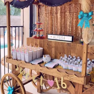 Wagon you can rent! I decorated to go with my daughters Unicorn theme!!! Hit of the party!